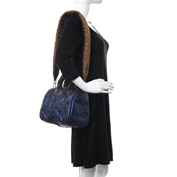 ❌❌LOUIS VUITTON Pillow Speedy Bandouliere 25 Monogram Nylon Metallic Blue bag LV - Picture 3 of 11